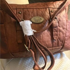 NEW w tags B.O.C. Tan Leather Shoulder Bag